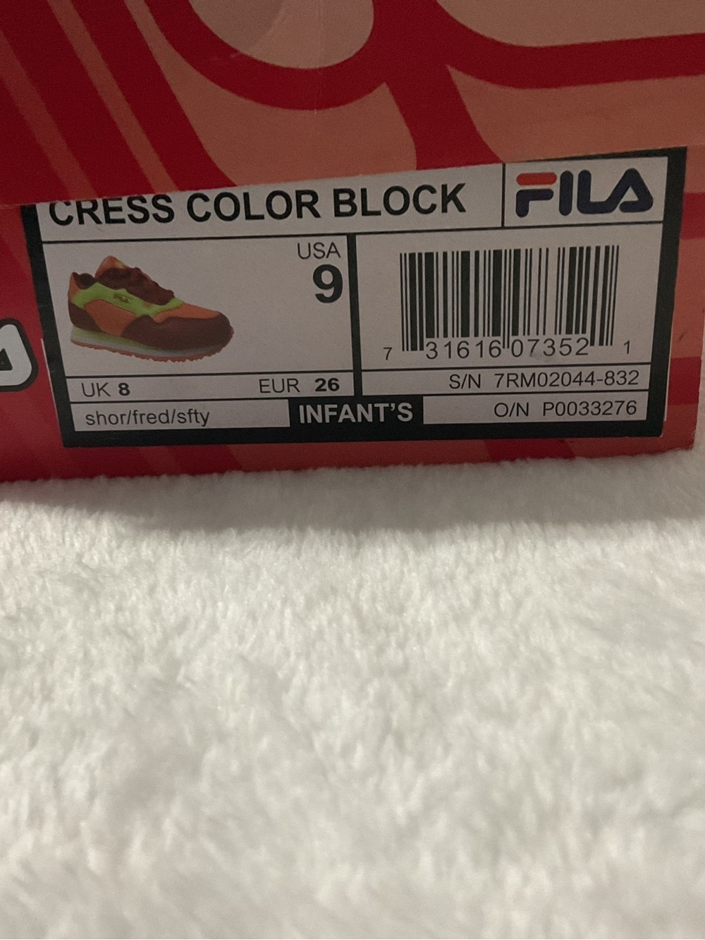 FILA Infant Cress Color Block Sneakers in Brown and Lime